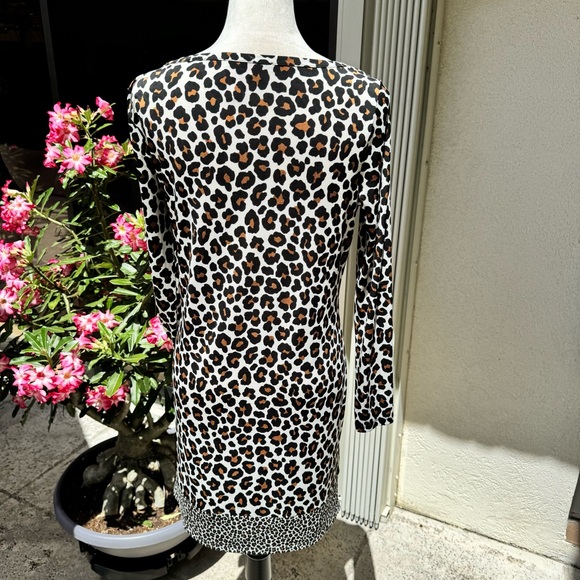 MICHAEL KORS. Leopard-Print Shift Dress.  Ultra-elegant Silhouette. Size… - Picture 5 of 8